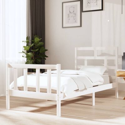 vidaXL Cadre de lit sans matelas blanc bois massif 90x200 cm