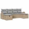 vidaXL Ensemble de canap&eacute; de jardin 6 pc Beige polyrotin