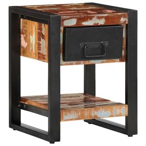 vidaXL Table de chevet multicolore 35x34x45cm bois massif r&eacute;cup&eacute;ration