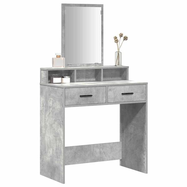 vidaXL Table de Toilette Gris b&eacute;ton 79 x 41 x 140 cm Bois d'ing&eacute;nierie