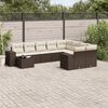vidaXL Salon de jardin 10 pcs avec coussins marron r&eacute;sine tress&eacute;e