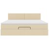 VidaXL Cadre de lit ottoman avec matelas crème 160x200 cm tissu