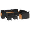 vidaXL Ensemble de canap&eacute; de jardin avec coussin 18 pcs Noir polyrotin