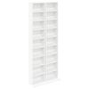 vidaXL Meuble CD 2 pc Blanc 33 x 23,5 x 175 cm Bois d'ing&eacute;nierie