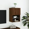 vidaXL Meuble TV avec lumi&egrave;res LED ch&ecirc;ne marron 40,5x30x60 cm