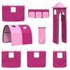 vidaXL Lit mezzanine pour enfants Noir et rose 90 x 200 cm M&eacute;tал