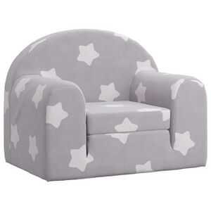 vidaXL Canap&eacute;-lit pour enfants gris clair avec &eacute;toiles peluche douce