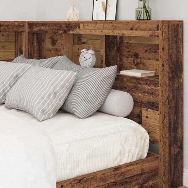 vidaXL T&ecirc;te de lit de rangement Bois Ancien 120 cm Bois d'ing&eacute;nierie