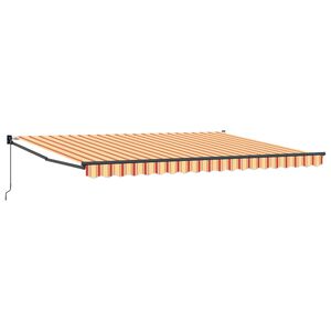 vidaXL Auvent r&eacute;tractable Jaune et Orange 450 x 300 x 165 cm