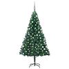 vidaXL Arbre de Noël artificiel pré-éclairé et boules vert 180 cm PVC