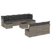 vidaXL Salon de jardin 11 pcs avec coussins gris r&eacute;sine tress&eacute;e