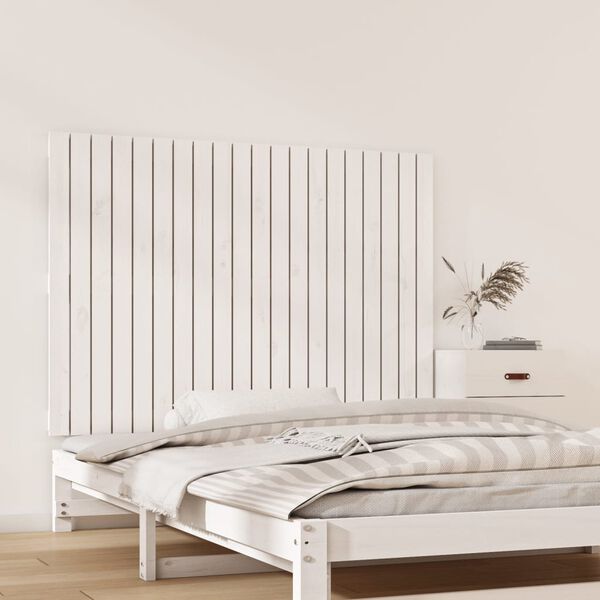 vidaXL T&ecirc;te de lit murale Blanc 127,5x3x90 cm Bois massif de pin