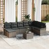 vidaXL Ensemble de canap&eacute; de jardin avec coussin 9 pcs Noir Poly rotin