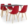 vidaXL Ensemble de salle &agrave; manger 5 pcs Rouge