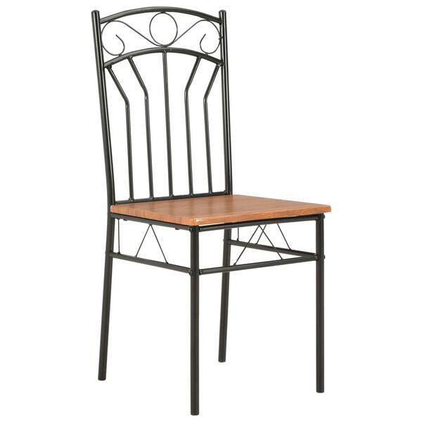 vidaXL Chaises &agrave; manger lot de 4 marron MDF