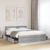vidaXL Cadre de lit et t&ecirc;te de lit sans matelas sonoma gris 150x200 cm