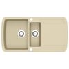 vidaXL &Eacute;vier de cuisine Granit Double lavabo Beige