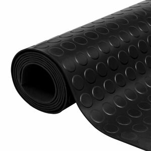 vidaXL Tapis de sol Noir 1 x 2 m Caoutchouc