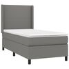 vidaXL Sommier &agrave; lattes de lit avec matelas Gris fonc&eacute; 100x200cm Tissu