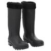 vidaXL Bottes de pluie avec chaussettes amovibles noir taille 39 PVC