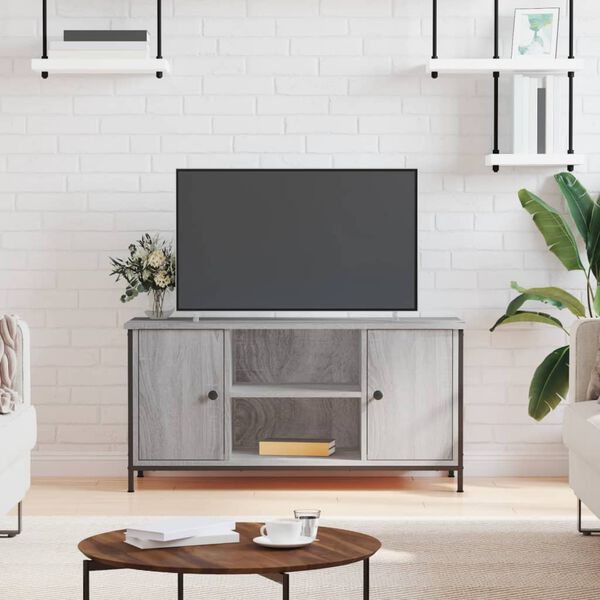 vidaXL Meuble TV Sonoma gris 100x40x50 cm Bois d'ing&eacute;nierie
