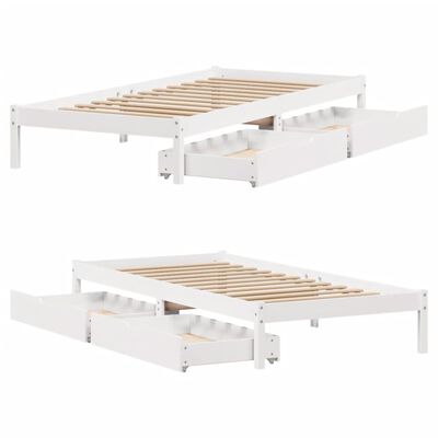 vidaXL Cadre de lit sans matelas blanc 90x200 cm bois de pin massif