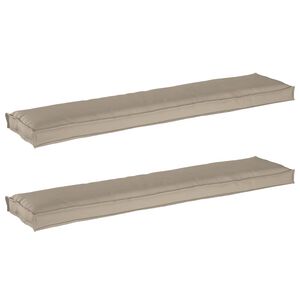 vidaXL Set de coussins de palette 2 pcs Taupe 180 x 40 x 8 cm