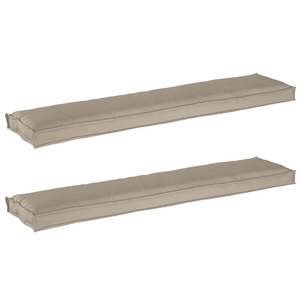 vidaXL Set de coussins de palette 2 pcs Taupe 180 x 40 x 8 cm