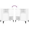 vidaXL Buffets 3 pcs blanc brillant 60x35x70 cm bois d'ing&eacute;nierie