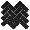 vidaXL Carreau en chevron 10 pc Noir 30 x 30 cm Polyur&eacute;thane et PET