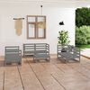 vidaXL Salon de jardin 7 pcs gris bois de pin massif