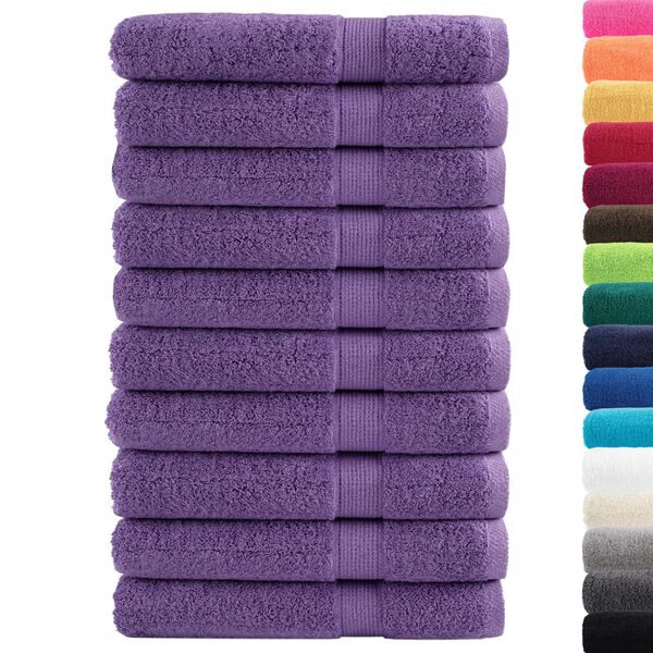 vidaXL Serviettes de qualité supérieure SOLUND 10 pcs violet 600 g/m²