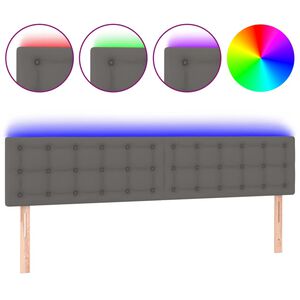 vidaXL T&ecirc;te de lit &agrave; LED Gris 160x5x78/88 cm Similicuir