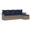 vidaXL Ensemble de canap&eacute; de jardin avec coussin 5 pcs Poly rotin