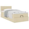 vidaXL Lit ottoman avec matelas cr&egrave;me 90x200 cm tissu