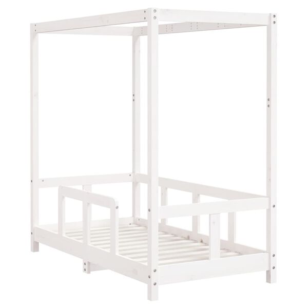 vidaXL Cadre de lit pour enfant blanc 70x140 cm bois de pin massif