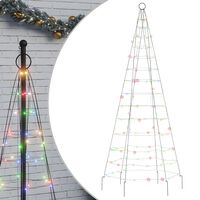 vidaXL Arbre de Noël lumineux sur mât de drapeau 200 LED coloré 180 cm