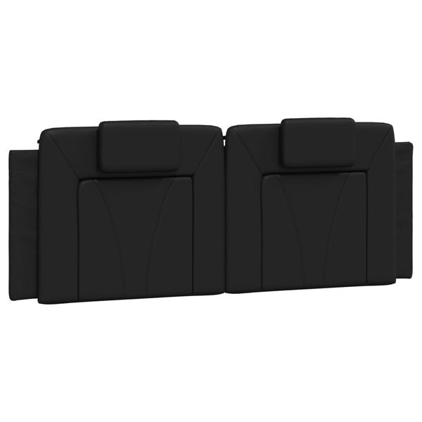vidaXL Coussin de t&ecirc;te de lit Viana noir 152 cm similicuir