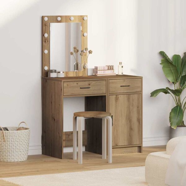 vidaXL Table de Toilette avec tiroir 2 pcs Marron 50 x 41 x 135 cm