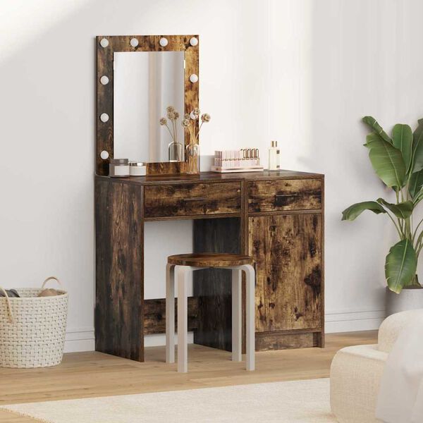 vidaXL Table de Toilette avec tiroir 2 pcs Marron 50 x 41 x 135 cm