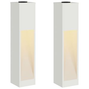 vidaXL Lumi&egrave;re de Chemin LED Solaire 2 pc Blanc chaud 18 x 18 x 80 cm