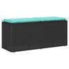 vidaXL Banc de jardin avec coussin noir 110x40x44 cm r&eacute;sine tress&eacute;e