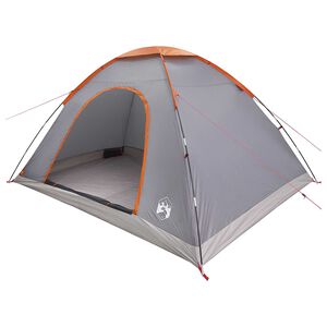 vidaXL Tente de camping 6 personne Gris et orange