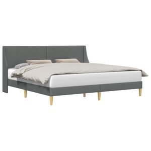 vidaXL Cadre de lit avec t&ecirc;te de lit Gris fonc&eacute; 180 x 200 cm Tissu