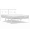 vidaXL Cadre de lit m&eacute;tal sans matelas et t&ecirc;te de lit blanc 140x200 cm