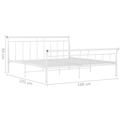 vidaXL Cadre de lit sans matelas blanc métal 160x200 cm