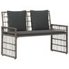 vidaXL Banc ext&eacute;rieur 2 -Seater 116 x 55 x 82 cm Acier et Rattan Poly