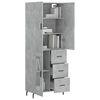 vidaXL Buffet haut Gris b&eacute;ton 69,5x34x180 cm Bois d'ing&eacute;nierie