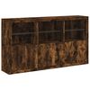 vidaXL Buffet avec lumi&egrave;res LED ch&ecirc;ne fum&eacute; 181,5x37x100 cm
