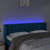 vidaXL T&ecirc;te de lit &agrave; LED Bleu fonc&eacute; 147x16x78/88 cm Velours